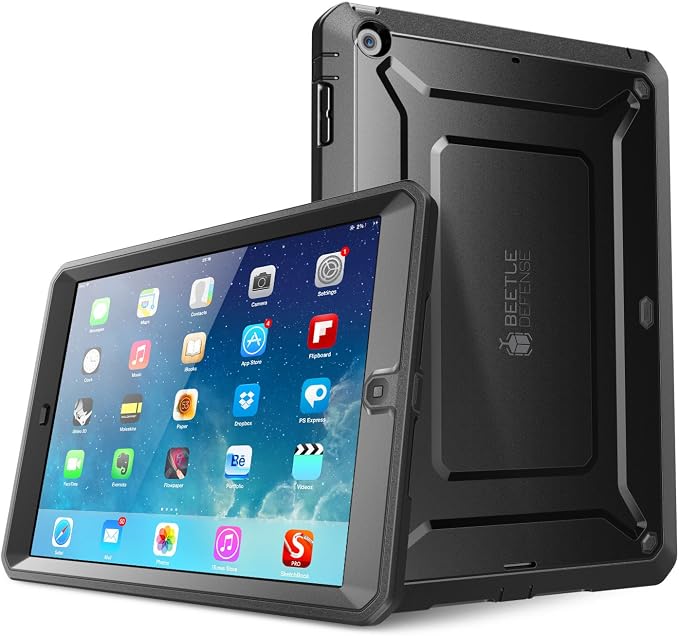 SUPCASE for iPad Air 1st Generation Case with Screen Protector [Military-Grade Protection] [Anti-Scratch] Heavy Duty Full-Body Rugged Protective Tablet Case Cover for Apple iPad Air 1 9.7 Inch Black
