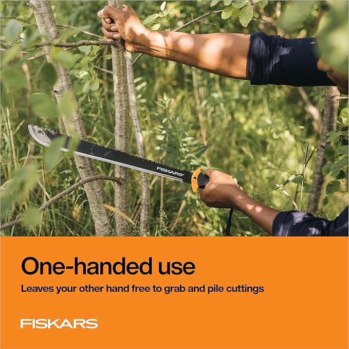 Fiskars Machete Saw, Gifts for Dad, Tempered Steel Blade and Lanyard, 18", Black