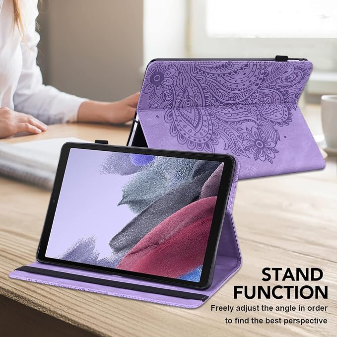 Case for Samsung Galaxy Tab A11 Plus/ A9 Plus 11 Inch PU Leather Multi-Angle Viewing Protective Cover with Card Slots - Blue