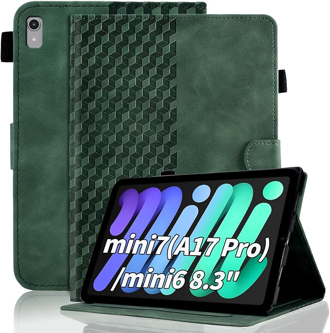 Case for iPad mini 7 A17 Pro 2024/iPad Mini 6 2021 8.3 InchMulti-Angle ViewingiPad mini 6th/7th Magnetic PU Leather Folio Cover(A2995/A2996/A2993/6th Gen A2567 A2568 A2569) Black