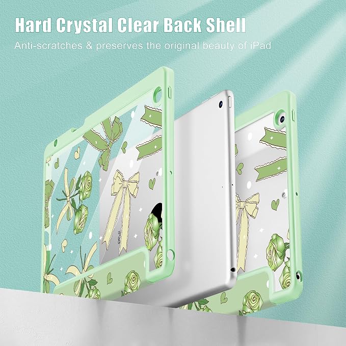 Tuiklol for iPad 10.2 inch 9th / 8th / 7th Gen 2021 2020 2019 Release Case | Built in Pencil Holder - TPU Protection Trifold Stand Stand Clear Back Tablet Cover With Auto Wake/Sleep Blue berries