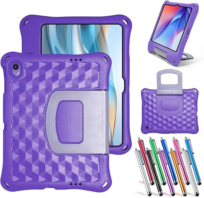 Case for Onn 10.1 Inch Tablet (2024 Model) Gen 4 - Shockproof Lightweight Protective EVA Kids Kickstand Cover Case + 1 Stylus (Black)