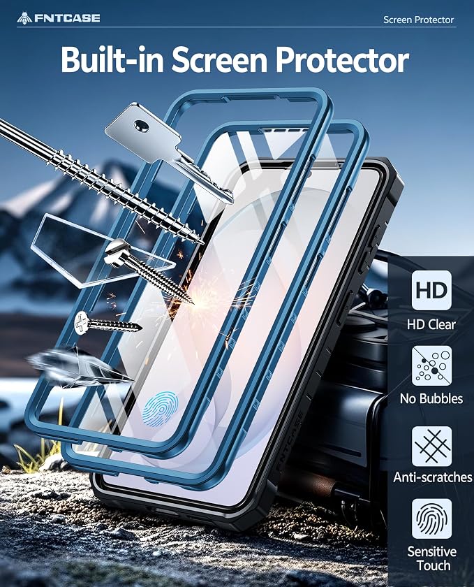 FNTCASE for 11 Pro XL Case Rugged Kickstand 2 Front Frames Black | Built-in Screen Protector 20FT Military-Grade Drop Protection Rugged Heavy Duty Shockproof Full Body Protective Cover