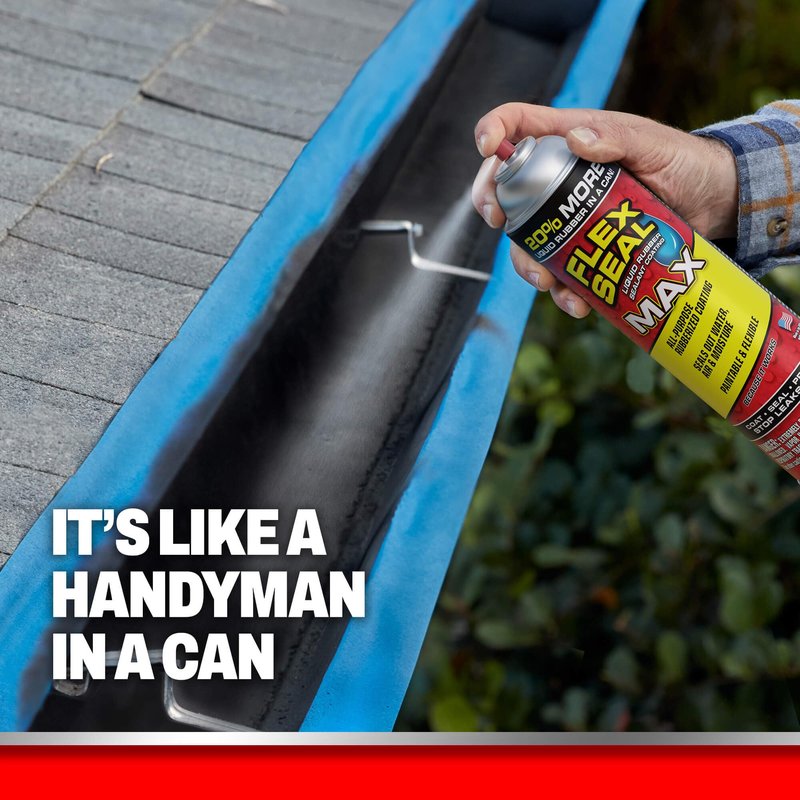 Flex Seal MAX, 17 oz, 2-Pack, Black, Stop Leaks Instantly, Waterproof Rubber Spray On Sealant Coating, Perfect for Gutters, Wood, RV, Campers, Roof Repair, Skylights, Windows, and More