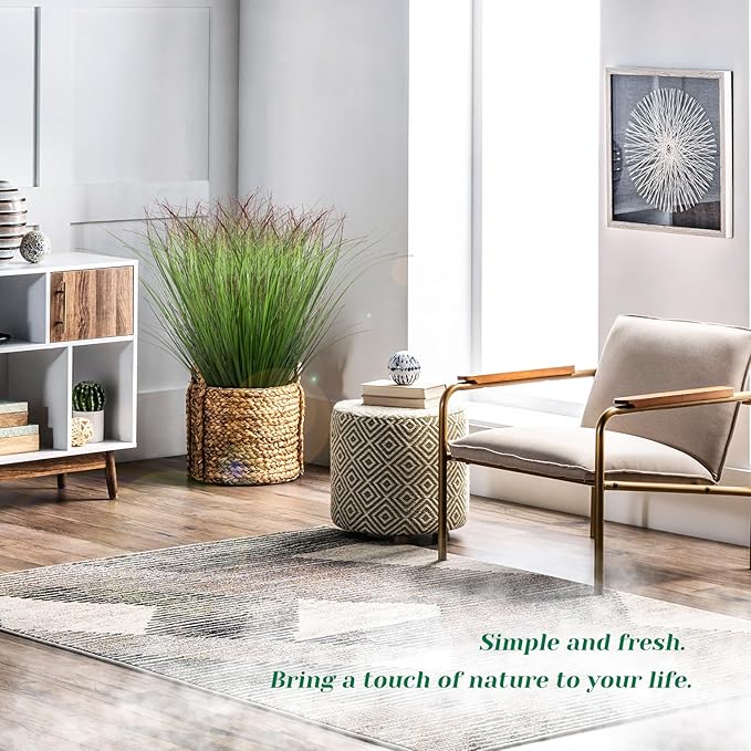 36Pcs Artificial Grass Plants, Faux Shrubs Wheat Grass, Fake Tall Grass Plants for Outdoor Decor, Greenery Stems Weed for Room Indoor Home Decor（Green Red Tail