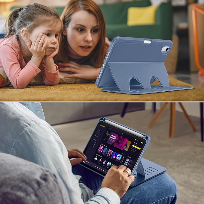 VIKESI Case for iPad mini 7 (A17 Pro) and iPad mini 6Multiple Angles Magnetic Stand CoverShockproof Soft BackPencil Holderand Auto Sleep/WakeBlack