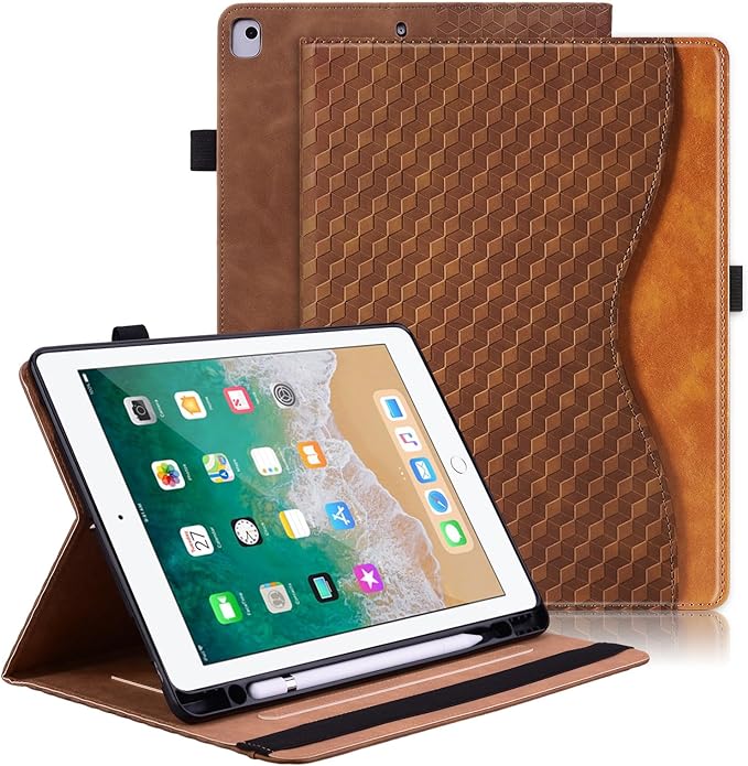Case for iPad 9th 8th 7th Generation (2021/2020/2019) 10.2 InchiPad Air 3rd Generation PU Leather Cover Multi-Angle Viewing Stand with Card Pocket for ipad 9th Generation CaseBlack
