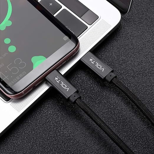 PRO Dual PD USB-C Compatible with ZTE Axon 9 Data Cable Gen4 USB-C 4.1 Thunderbolt 3/4 at 100W +10Gbps Speeds +HDMI Power Delivery (1.2M/4Ft)