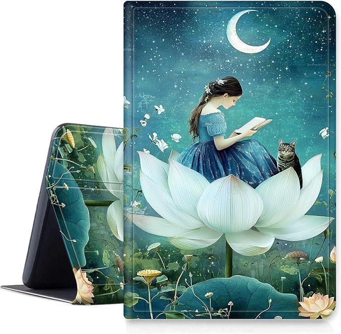 DIGTIALLL Case for Amazon Kindle Fire 7 Inch Tablet (9th/7th/5th Generation 2019/2017/2015 Release) PU Leather Smart Protective Cover with Auto Sleep/WakeBeach Palm Trees