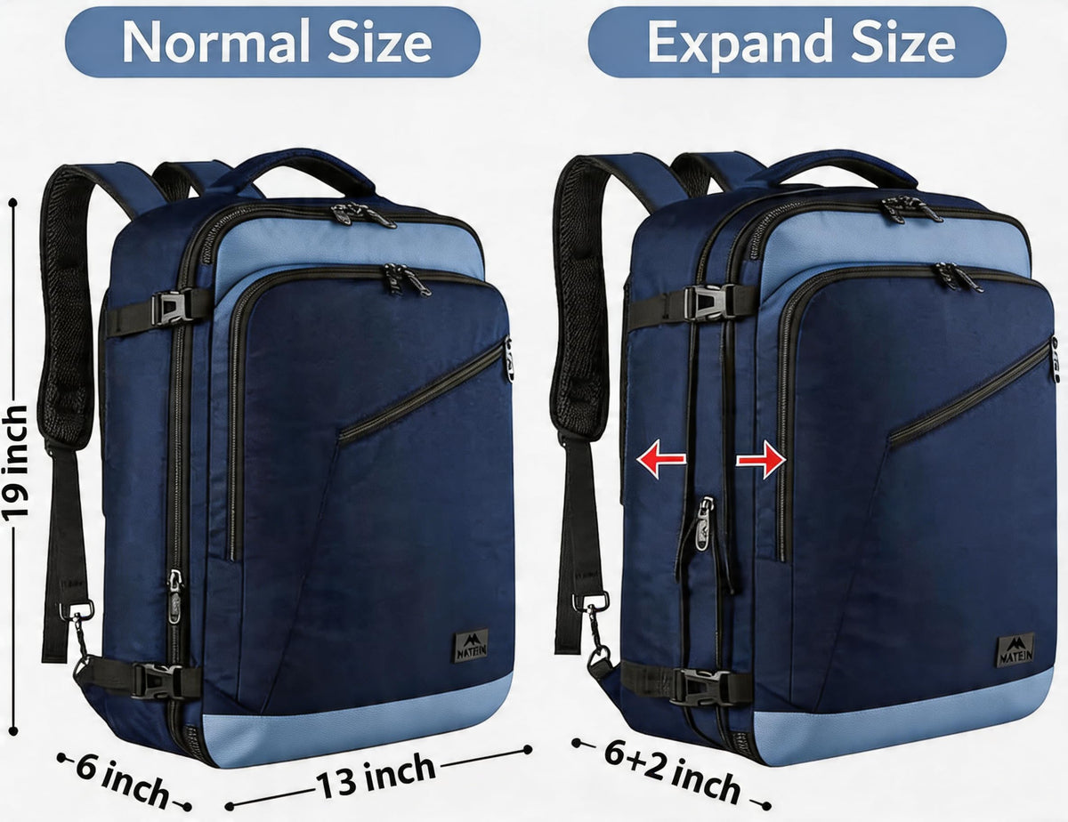 MATEIN Expandable Travel Backpack, Large Capacity Carry on Backpack for Men