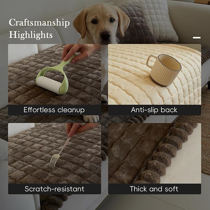Couch Covers for 3 Cushion Couch Sofa Pet Friendly,Non-Slip Sofa Cover Washable