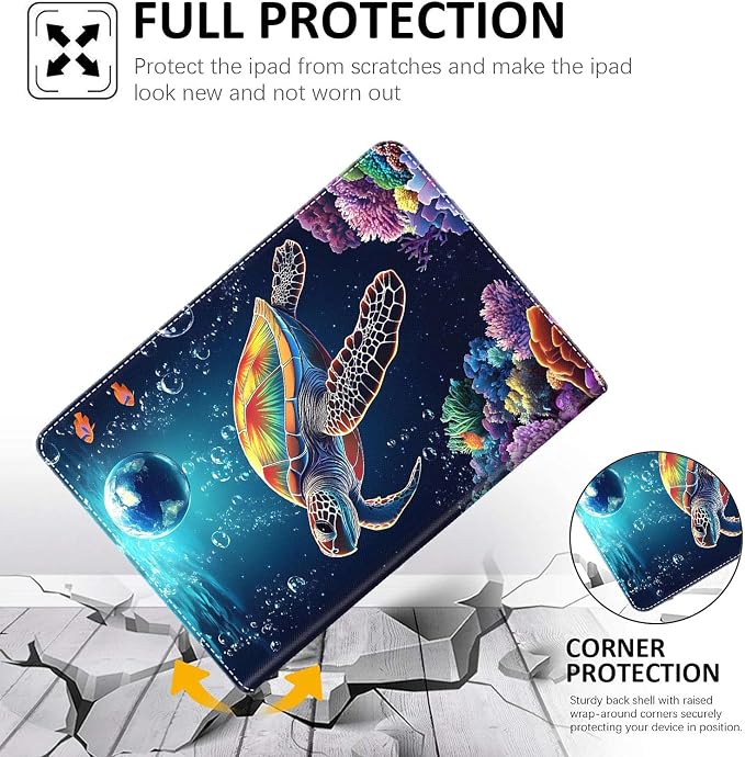 Case for New iPad (A16) 11th Generation 11 Inch 2025 for iPad 10th Generation 10.9 2022 Multi-Angle Smart Stand Cover Auto Sleep/Wake Halloween Panda Wizard and Pumpkin