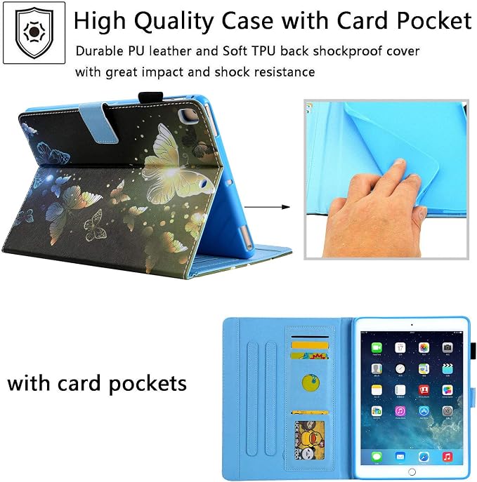 for Apple iPad 10.2 Case 9th/8th/7th Generation Cover (2021/2020/2019) with Auto Wake/Sleep Ultra Thin Lightweight Trifold Stand Folio PU Leather &amp Hard Back Hybrid Cover Almond Blossom