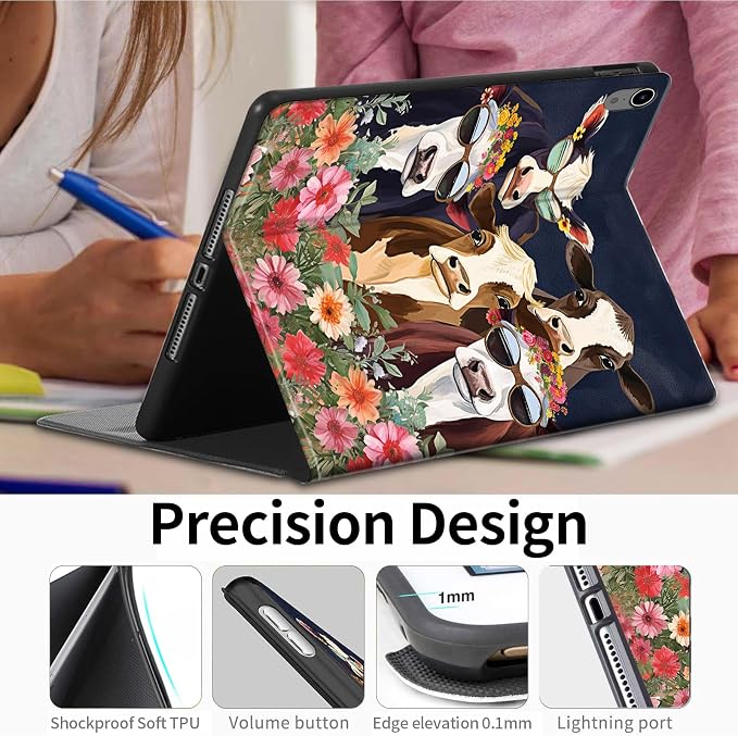 Case for iPad (A16) 11th Generation 11 Inch (2025)iPad 10th Generation 10.9 Inch (2022)PU Leather Slim Standing Smart Coverwith Auto Sleep/WakeBall on Fire