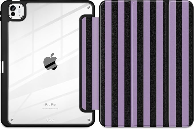 DONGKE for iPad Pro 11-Inch Case (M5 2025 / M4 2024) 6th/5th Generation [Auto Sleep/Wake &amp Pencil Pro Holder] Clear Acrylic Back Smart Trifold Stand Cover Bear &amp Cherry