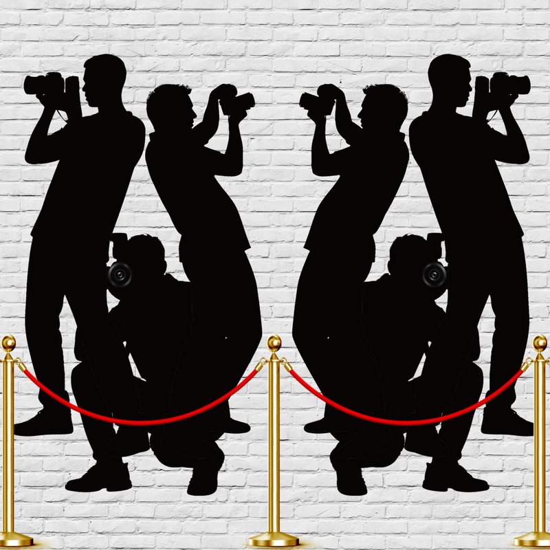 Paparazzi Backdrop Photo Props, Hollywood Theme Party Decorations, Decor for Red Carpet Party, Movie, Awards Night & Celebrity Parties (2-piece Set)