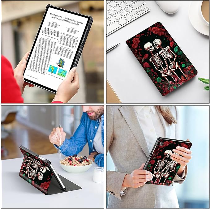 Case for Amazon Kindle Fire Max 11 Tablet (13th Gen 2023 Release) 11 PU Leather Slim Folding Adjustable Stand Smart Cover with Auto Wake/Sleep for Fire 11 Max TabletArt Skull