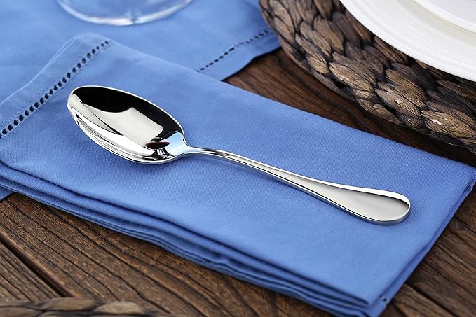 Artaste Rain 18/10 Stainless Steel Teaspoons, 6.25 Inch, Mirror Polished Silver, Set of 12