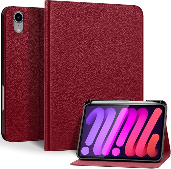 Genuine Leather Case for iPad 11th Gen 11/10th Gen 10.9 Black | Pencil Holder Adjustable Stand Auto Wake/Sleep Shockproof