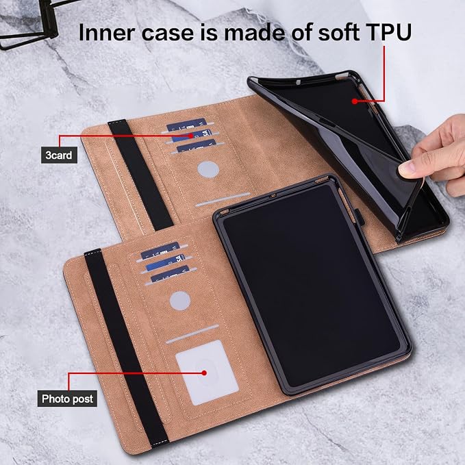 ALILANG Case for Kindle Fire HD 10 &amp 10 Plus Tablet (13th/11th Generation 2023/2021 Release) 10.1 Shockproof Folding Stand Cover for Amazon Fire Hd 10 Tablet Case-Basalt Eagle