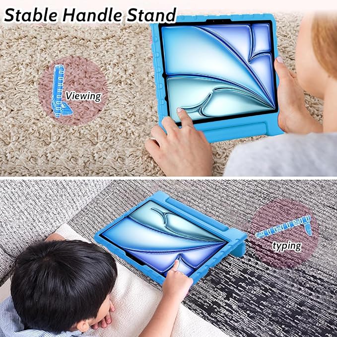 Dteck Kids Case for iPad 10.2 - Shockproof Rugged EVA Handle Stand Child Proof Case for iPad 9/8/7 Generation Black