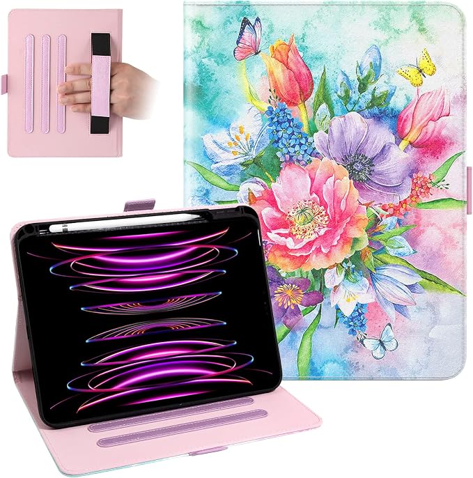 Dteck for iPad A16/10th Generation 10.9 Inch 2022 Case with Pencil HolderPremium PU Leather Folio Multiple Viewing Angles Stand Cover Auto Wake/Sleep Protective Tablet Cases for Women MenBookshelf