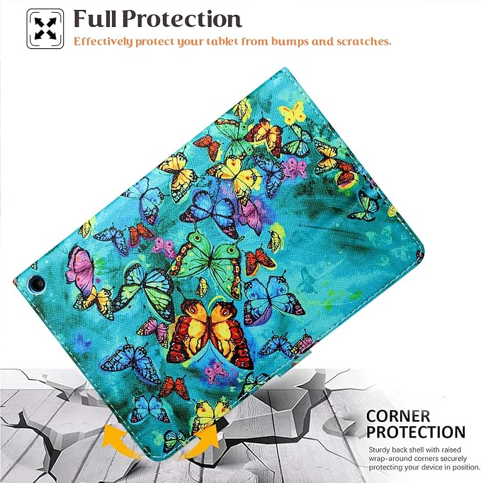 Case for Kindle Fire HD 10 &amp Fire HD 10 Plus 13th/11th Generation 2023 2021 | Synthetic Leather Flip Folio Stand Cover with Auto Wake/Sleep for Kindle Fire HD 10 &amp Fire HD 10 Plus Beach
