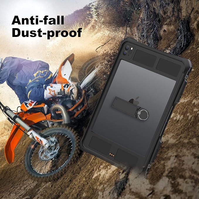 Shellbox Case for iPad Air 4th/5th Generation 2022-2020 Waterproof Dustproof Shockproof Case with 360° Full-Body ProtectionLanyard and Kickstand