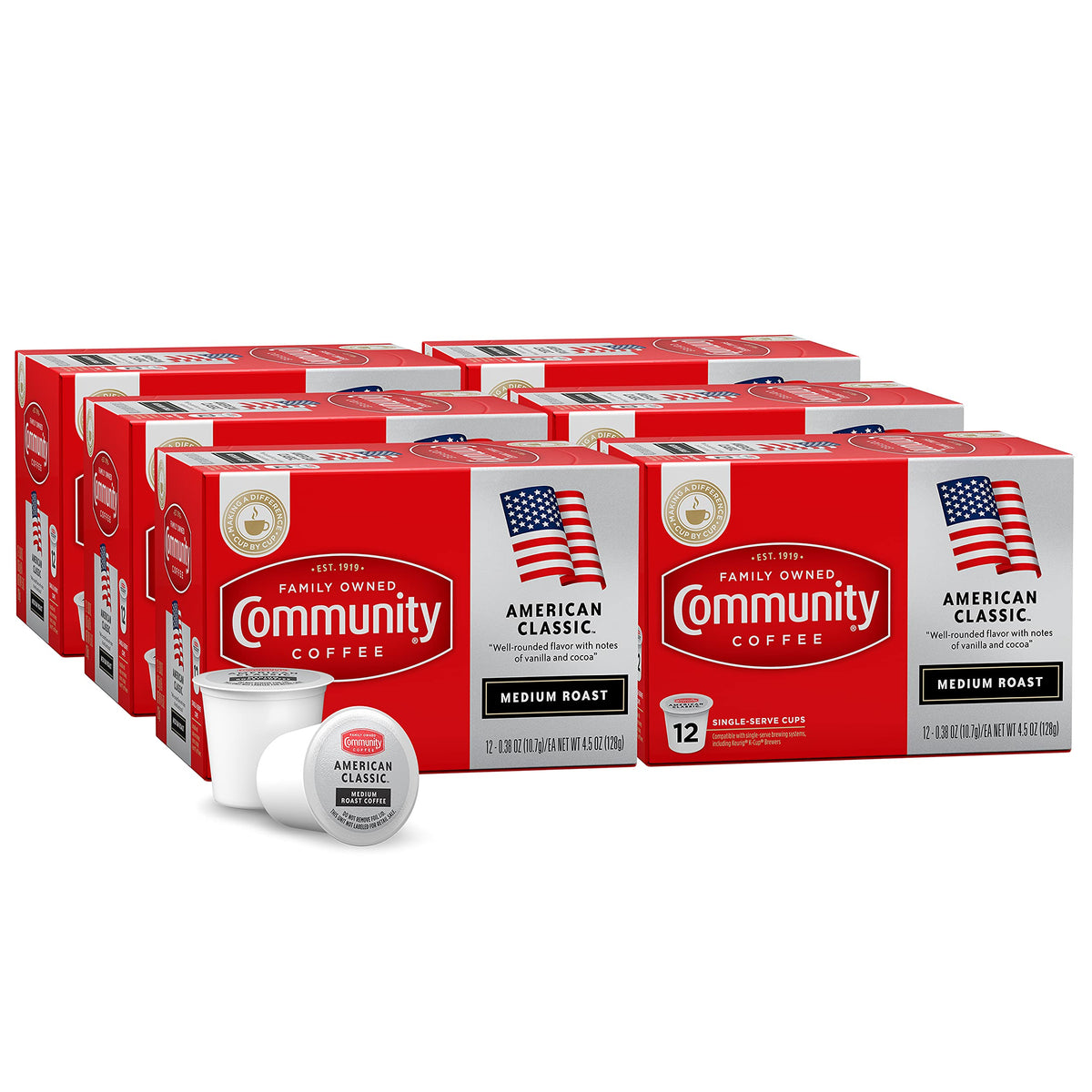 Community Coffee Grandma's Sugar Cookie Keurig K-Cup Pods, Limited Edition Holiday Flavor, Natural Ingredients, 10 Count (Pack of 6)
