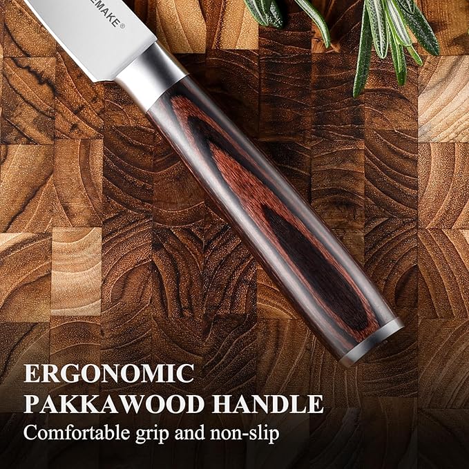 KEEMAKE 5 Inch Bread Knife for Homemade Bread, Serrated Sourdough Knife