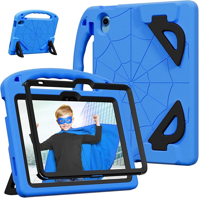 Kids Case for iPad 9th/8th/7th Gen. (10.2-inch 2021/2020/2019) | Shockproof Cover with Built-in Screen Protector and Stand Black