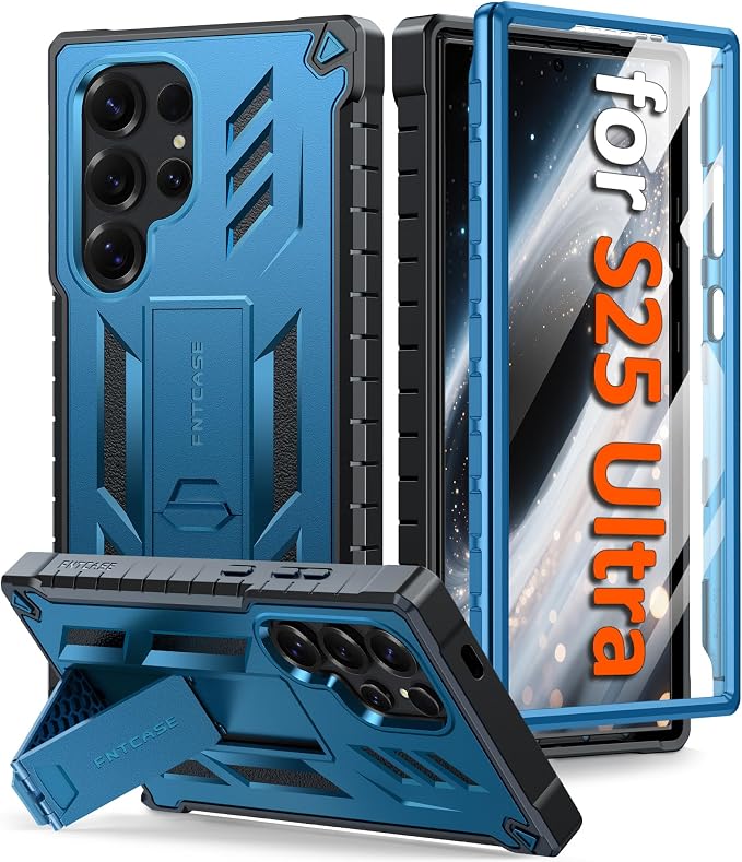 FNTCASE for 11 Pro XL Case Rugged Kickstand 2 Front Frames Black | Built-in Screen Protector 20FT Military-Grade Drop Protection Rugged Heavy Duty Shockproof Full Body Protective Cover