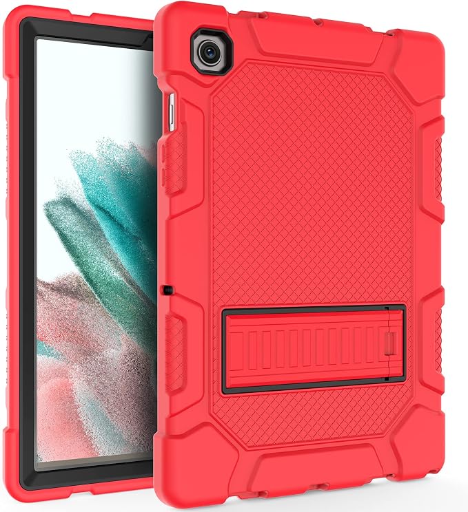Galaxy Tab A8 10.5 Case with Kickstand Hybrid Shockproof Rugged Cover for Samsung A8 Tablet Case 10.5 Inch (SM-X200/X205/X207) Red+Black