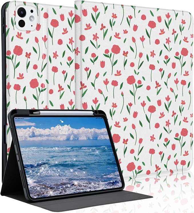 Cute Maple Bear Case for 10.2 iPad 2019/2020/2021(7th/8th/9th Gen) with Pencil Holder Auto Wake/Sleep Leather Soft TPU Back Cover for Women Girls