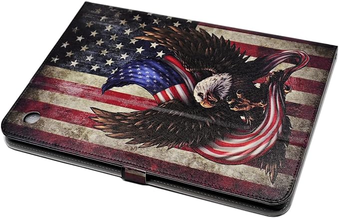 Case for Amazon Fire HD 10 Tablet 7th / 9th Generation 2017/2019 Release American Football Lightweight PU Leather Folding Stand Cover with Auto Wake/Sleep