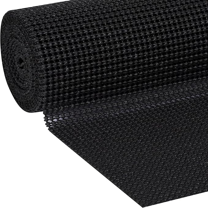 Duck Brand Select Grip Easy Liner Shelf and Drawer Liner,Non-Adhesive,12-Inch x 10-Feet,Black,(Pack of 6)