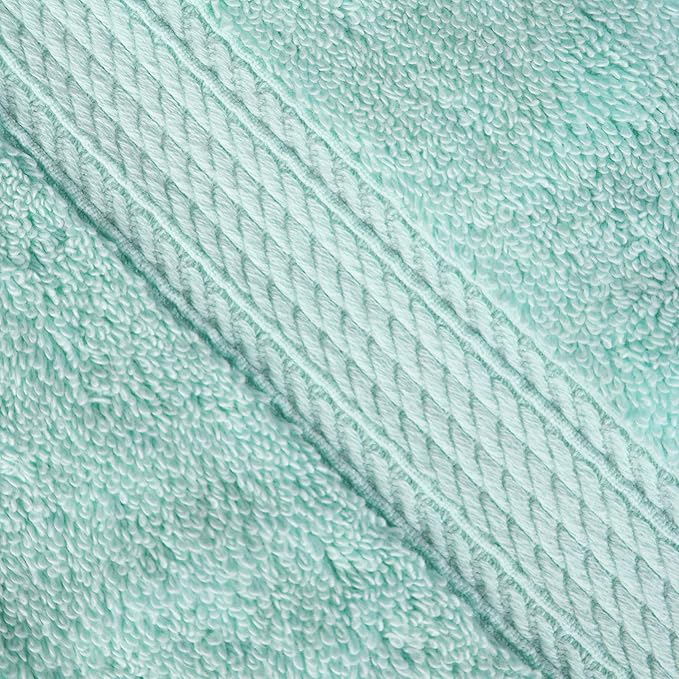 Superior Egyptian Cotton Pile Bath Sheet Set of 2, Ultra Soft Luxury Towels, Thick Plush Essentials, Absorbent Heavyweight, Guest Bath, Hotel, Spa, Home Bathroom, Shower Basics, Sea Foam