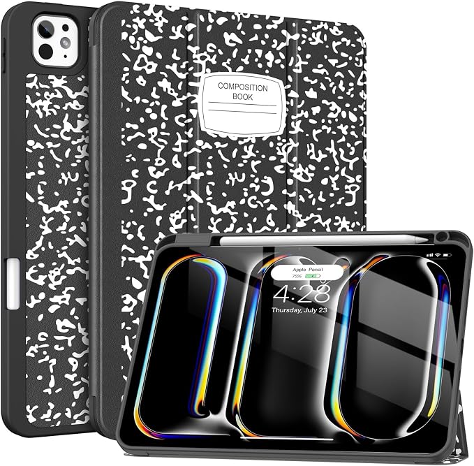 Soke Case for iPad Pro 11 Inch (M5 2025/M4 2024) - Book Black | Built-in Apple Pencil Slot Auto Sleep/Wake Lightweight Protective Cover