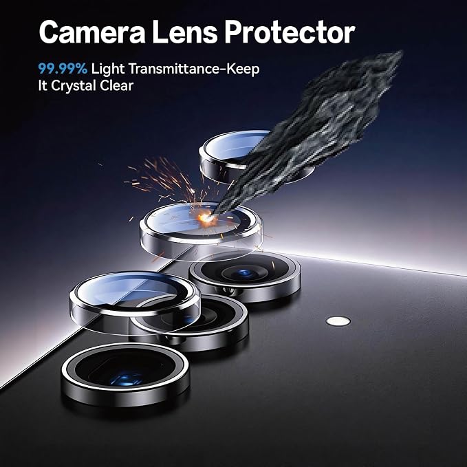 6 Pack Screen Protector Compatible for Samsung Galaxy S22 Half-Year Use Tempered Glass with 3 Pack Camera Lens Protector &amp Phone Case Easy Install Frame 9H Hardness Bubble Free HD Clear Ful