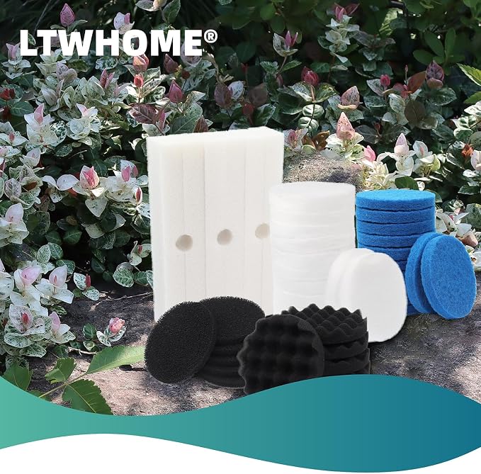 LTWHOME Foam Filter Set, Fine Filters, Carbon Filters, Bio-Foam Filters and