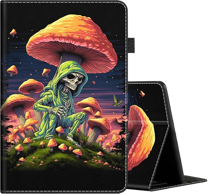 Case Cover for Amazon All-New Kindle Fire 7 Tablet (2022 Release-12th Generation) Latest Model 7 Slim Folding Stand Cover with Auto Wake/Sleep Dancing Skeleton in Mexican Costume