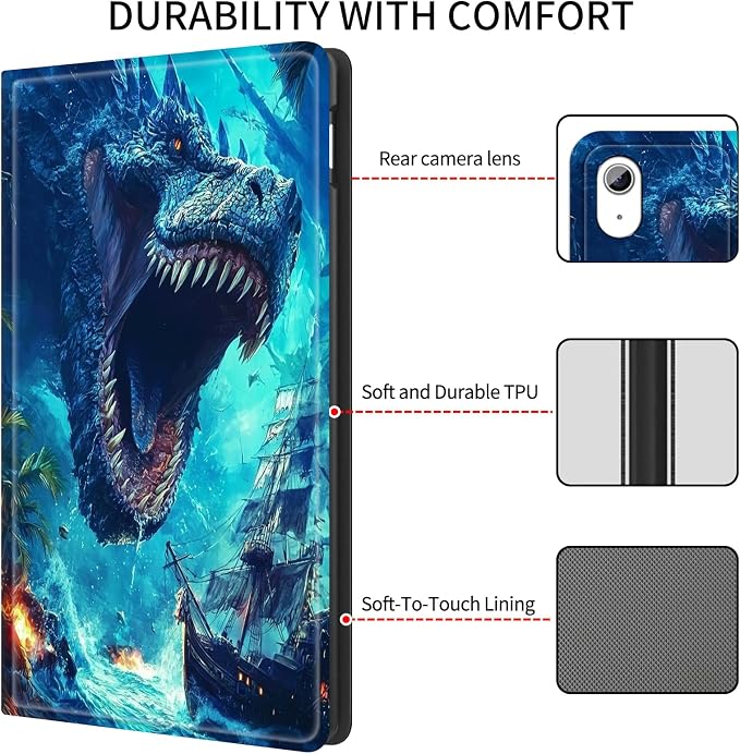 Case for iPad (A16) 11th Generation 11 Inch (2025)/ iPad 10th Generation 10.9 inch 2022Slim PU Leather Smart Cases Covers with Auto Wake/Sleep-Beast Roared