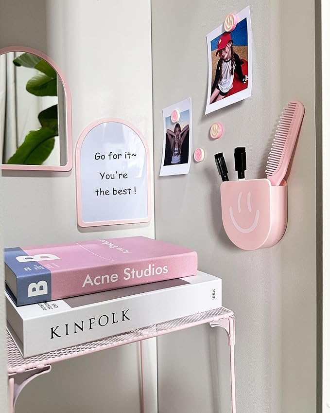 10 pcs - Locker Accessories, Locker Decorations Including Mirrors, whiteboards, Magnets and organizing Supplies. Ideal for Back-to-School Essentials and The Office (10 Pcs - Pink)
