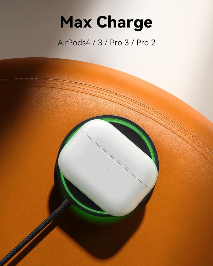 INIU Magnetic Wireless Charger Qi2 15W Fast Charging Pad Travel Charger | MagSafe-Compatible with LED Light Cooling Fan Smart Protection for iPhone 17-12 Series AirPods 4-2(20W Adapter Included)