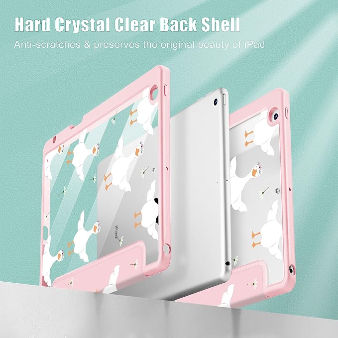 May Chen for iPad 9th Generation with Pencil Holder iPad 8th/7th Gen Case 10.2-inch [Penceil Holder] Trifold Stand Auto Wake/Sleep Clear TPU Protection Back Cover Ballet Shoes
