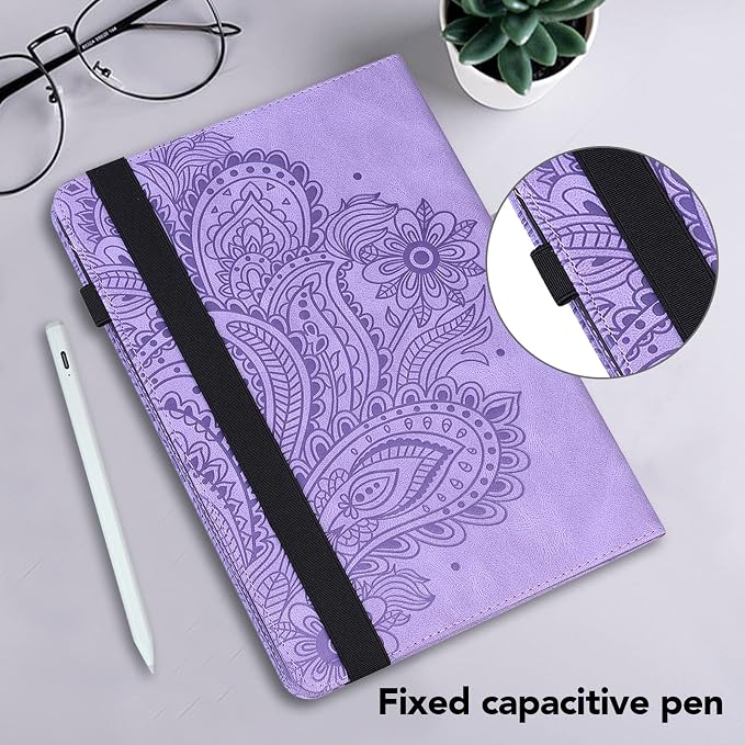 Case for Samsung Galaxy Tab S11 11 Inch PU Leather Multi-Angle Viewing Stand Wallet Protective Cover with Card Slots - Blue