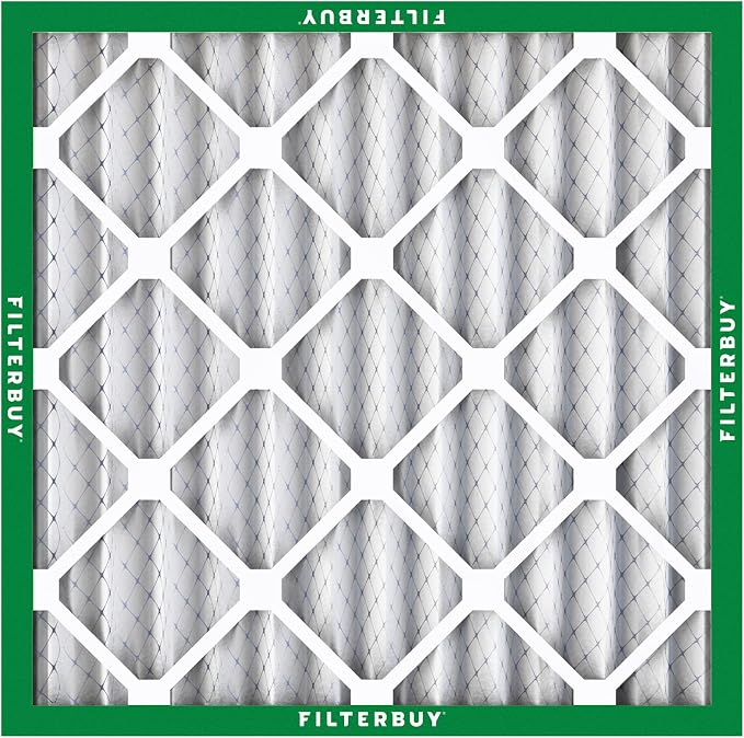 Filterbuy 25x25x2 Air Filter MERV 8 Essential Dust & Allergy Defense,