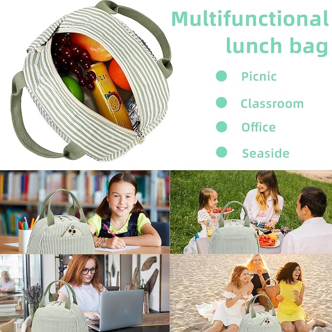 LEDAOU Lunch Box for Women Insulated Lunch Bag Lunch Tote Bags Leakproof Cooler Lunch Case for Travel Work Picnic