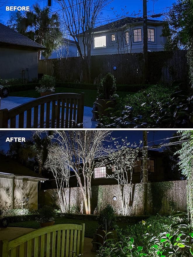 Backyard Lights Outdoor Security, 3rd Gen 16W UL Listed Landscape Lights, 1600Lumen LED Flood Light Outdoor Waterproof, 5000K Daylight White, 1/2" Knuckle Mount, 120V, 5 Year Warranty