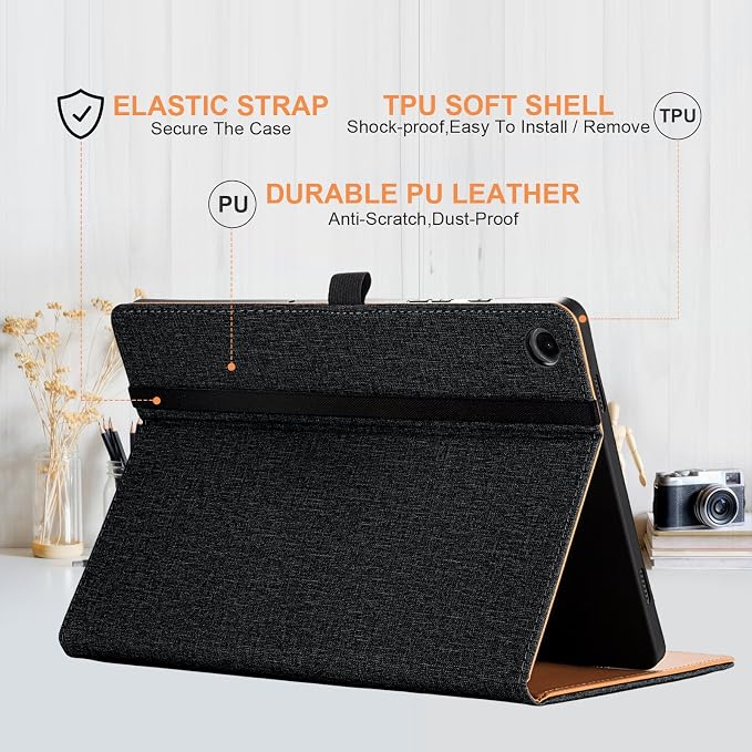 for Samsung Galaxy Tab A11 Plus Case Multiangle Stand for Samsung Tab A11+ Cover Tablet 11 InchBlack